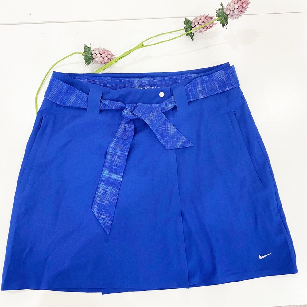 NIKE Golf Blue Plaid w/Sash Belt Skort Shorts Skirt All In One Size 4